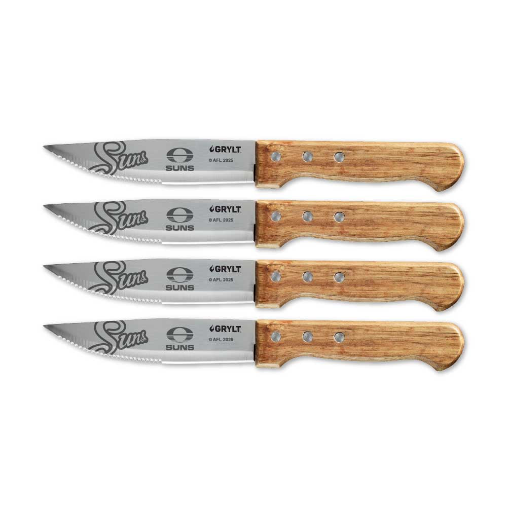 GRYLT Jumbo 4 Piece Steak Knife Set AFL Gold Coast Suns at MyHouse