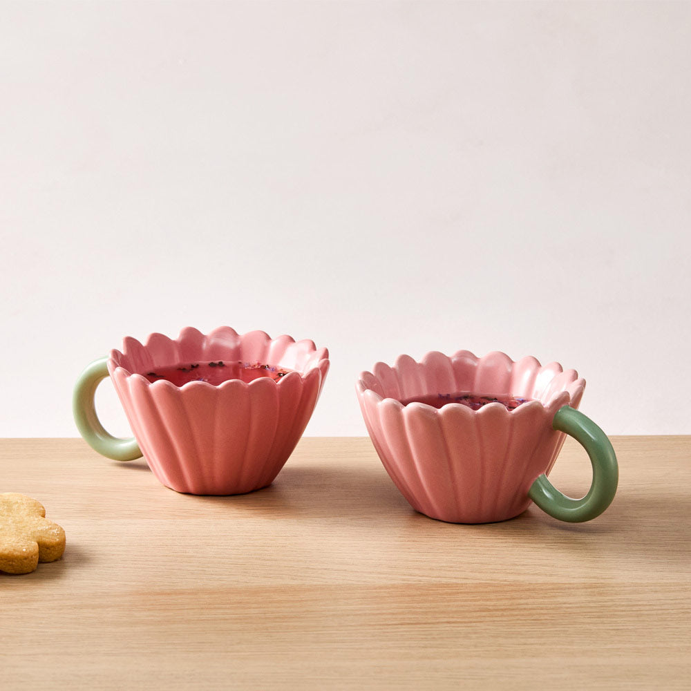 Alex Liddy Posy Set of 2 Flower Tea Cups Flower bud shape at MyHouse