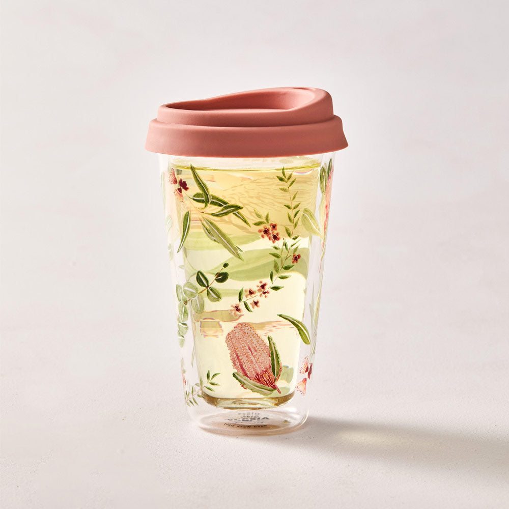 Alex Liddy Posy Double Walled Glass Travel Mug 350ml at MyHouse