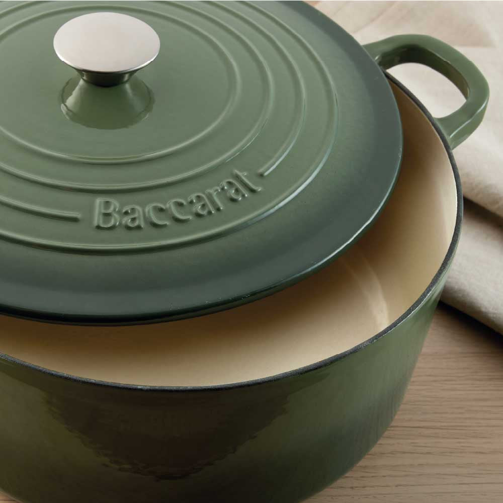 Baccarat Le Connoisseur Cast Iron Round French Oven 6.3L Sage Green at MyHouse