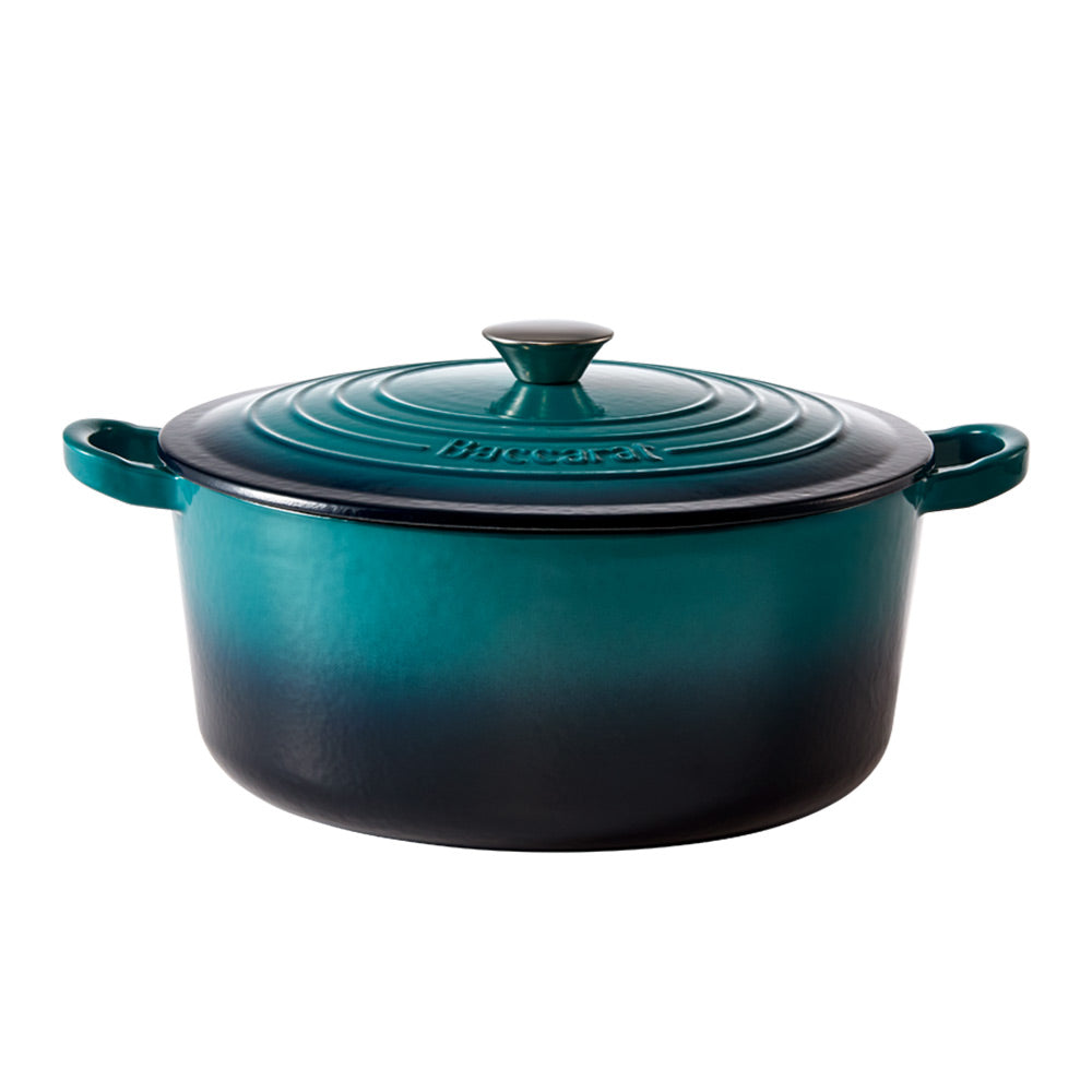 Baccarat Le Connoisseur Cast Iron Round French Oven 6.3L Lagoon Blue at MyHouse
