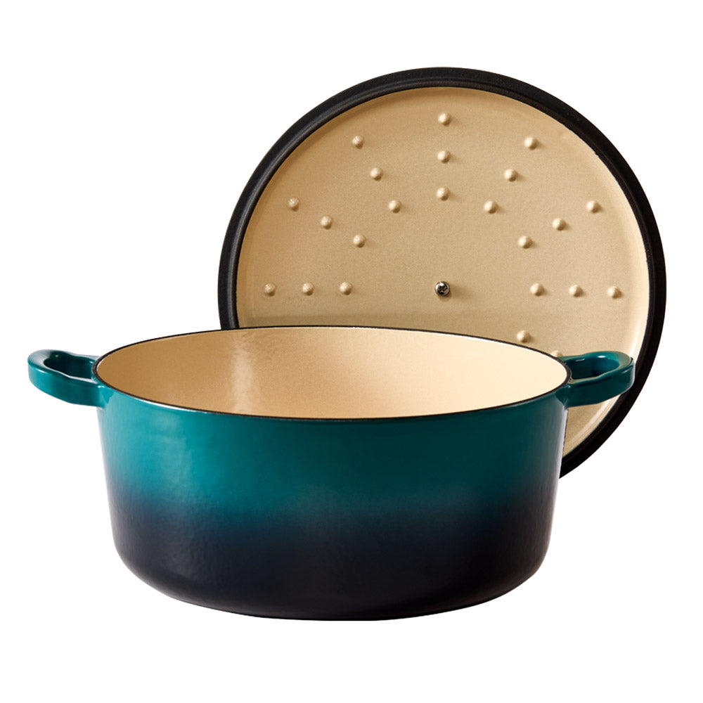 Baccarat Le Connoisseur Cast Iron Round French Oven 6.3L Lagoon Blue at MyHouse