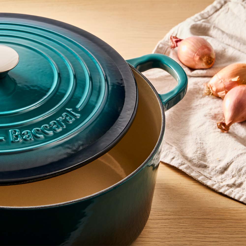 Baccarat Le Connoisseur Cast Iron Round French Oven 6.3L Lagoon Blue at MyHouse
