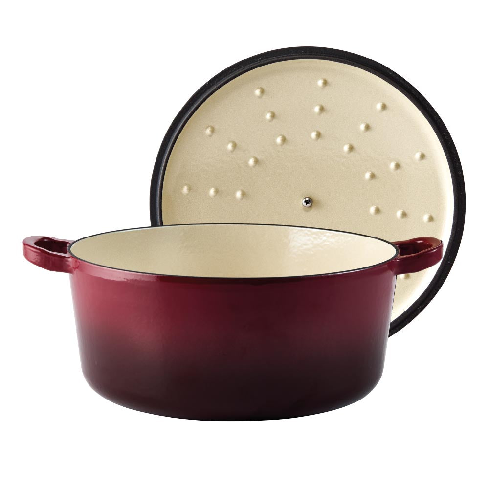 Baccarat Le Connoisseur Cast Iron Round French Oven 6.3L Merlot Red at MyHouse