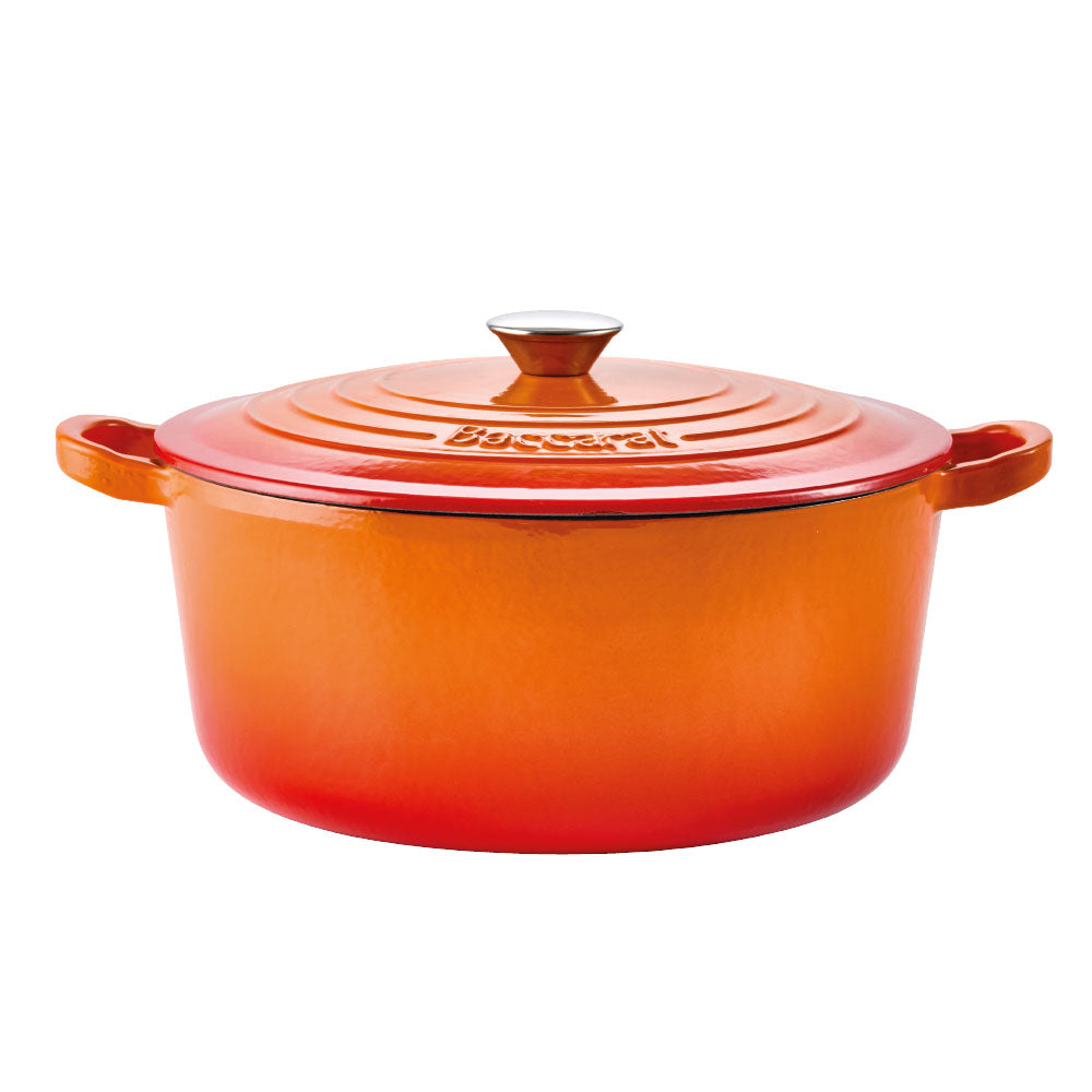 Baccarat Le Connoisseur Cast Iron Round French Oven 6.3L Lava Orange at MyHouse