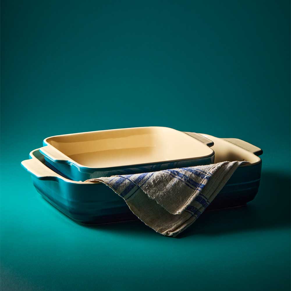 Blue stoneware square baking dish and lasagne dish - MyHouse