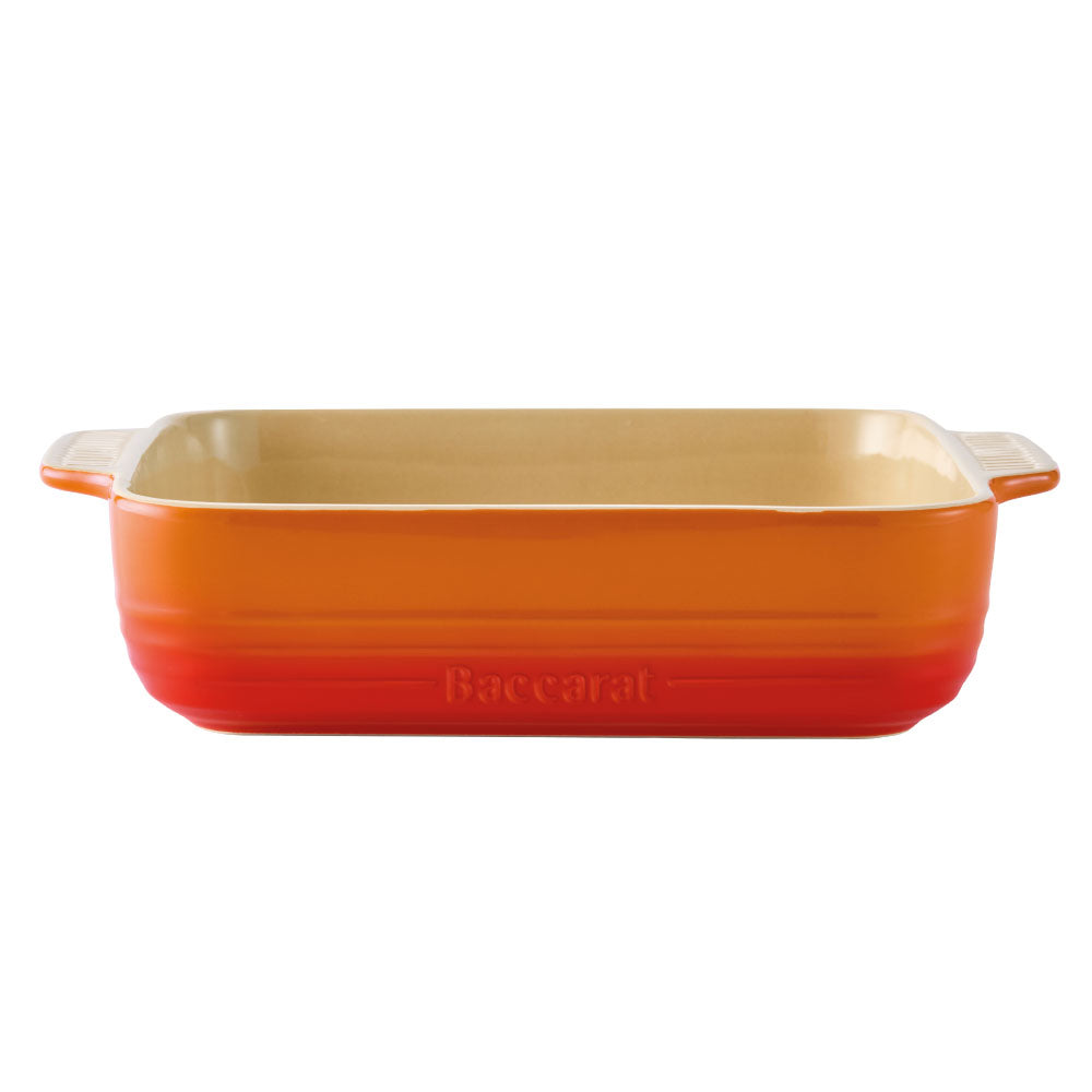 Baccarat Le Connoisseur Stoneware Square Baking Dish 24cm Lava Orange at MyHouse