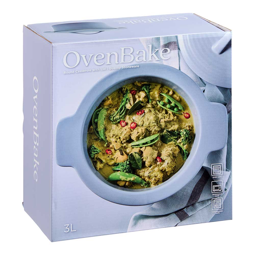 OvenBake Casserole Dish with Lid 3L Powder Blue at MyHouse