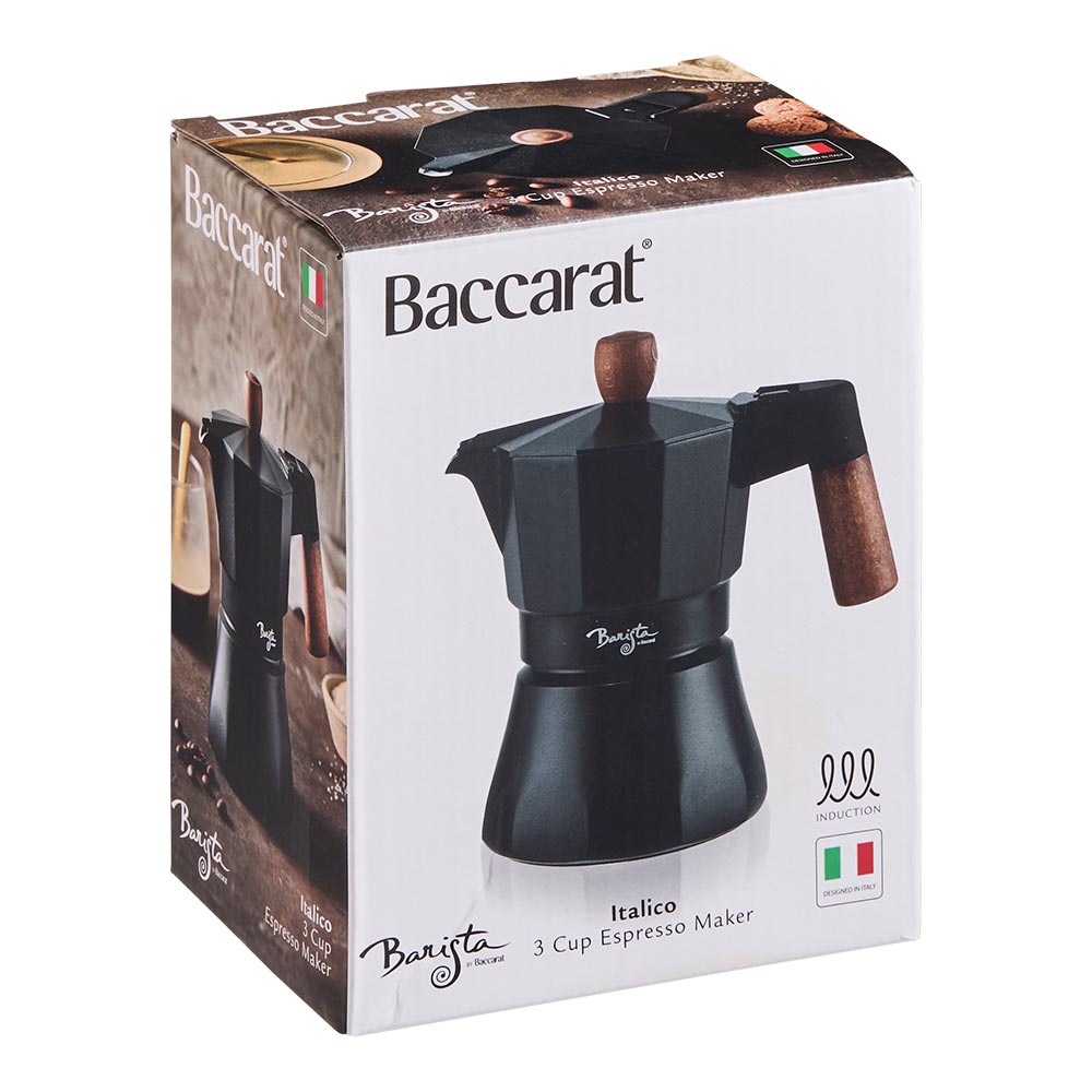 Baccarat Barista Italico Induction 3 Cup Espresso Maker Black at MyHouse