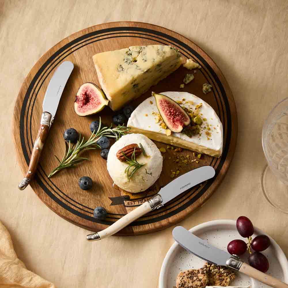 Set of 3 Mini Pate Knives on a cheese board - MyHouse