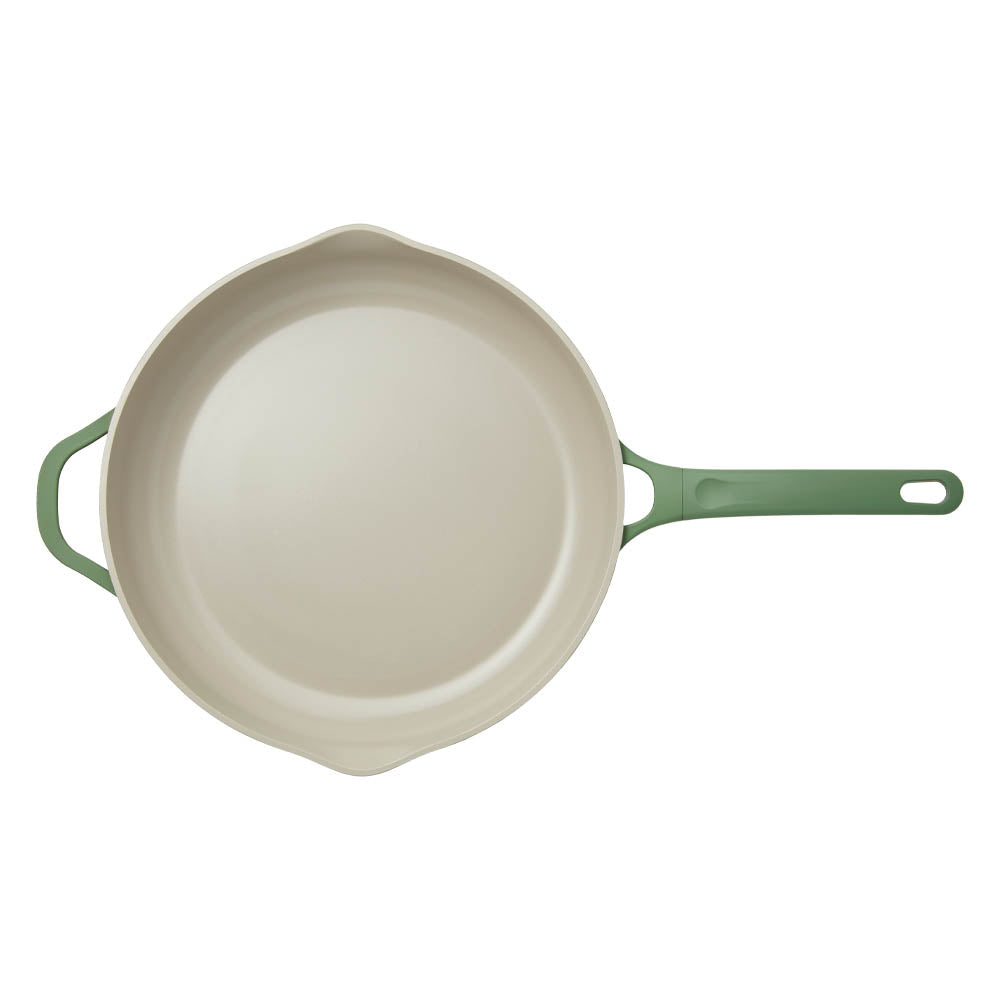 NOOK by Baccarat Frypan with Helper Handle 32cm sage green