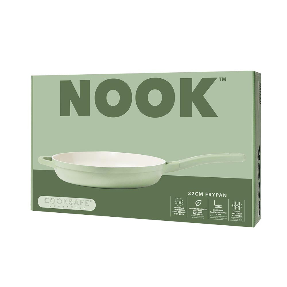 NOOK by Baccarat Frypan with Helper Handle 32cm sage green