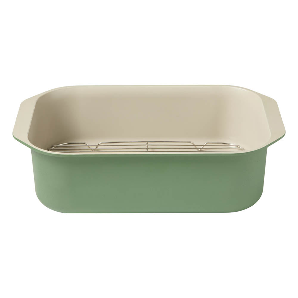NOOK by Baccarat Roaster with Rack 34cm sage green
