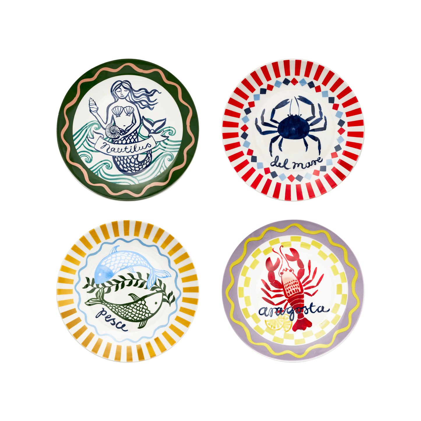 Porto Nautilus Set of 4 Side Plates 20cm