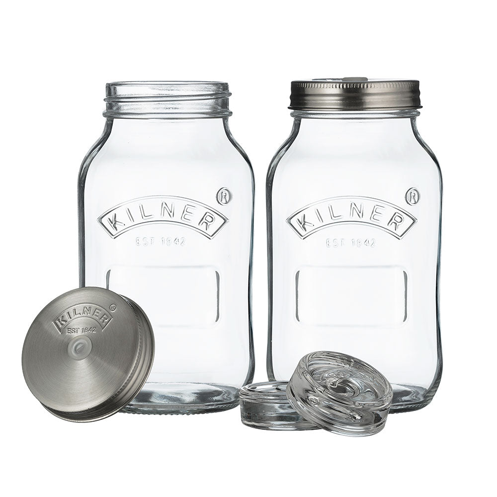 Kilner Set of 2 Fermentation Jars 1L