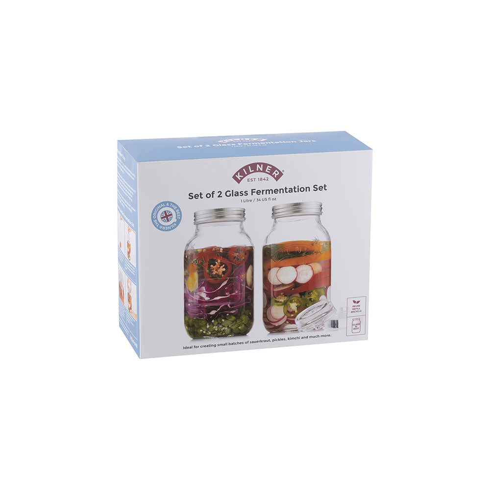 Kilner Set of 2 Fermentation Jars 1L