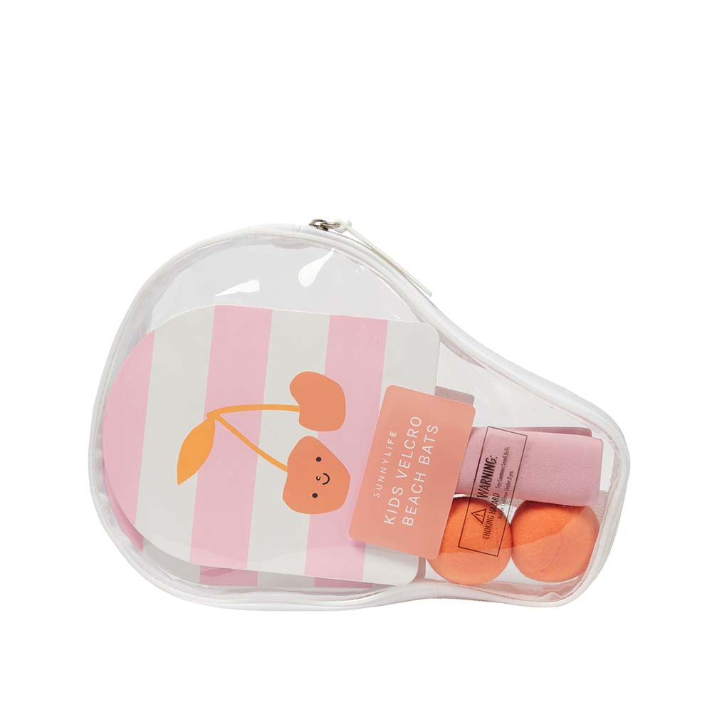 SUNNYLiFE Kids Velcro Beach Bats Cotton Candy Cherry