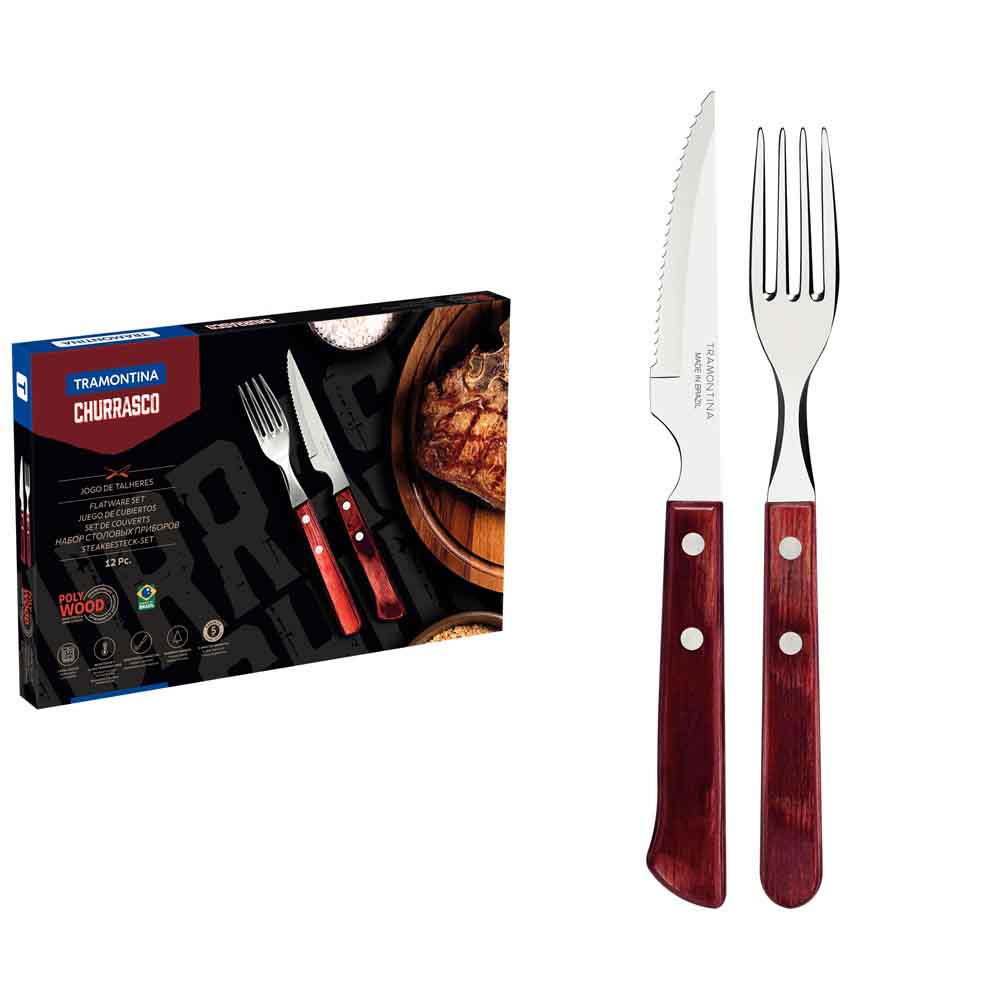 Tramontina 12 Piece Polywood Spanish Steak Set Red - MyHouse