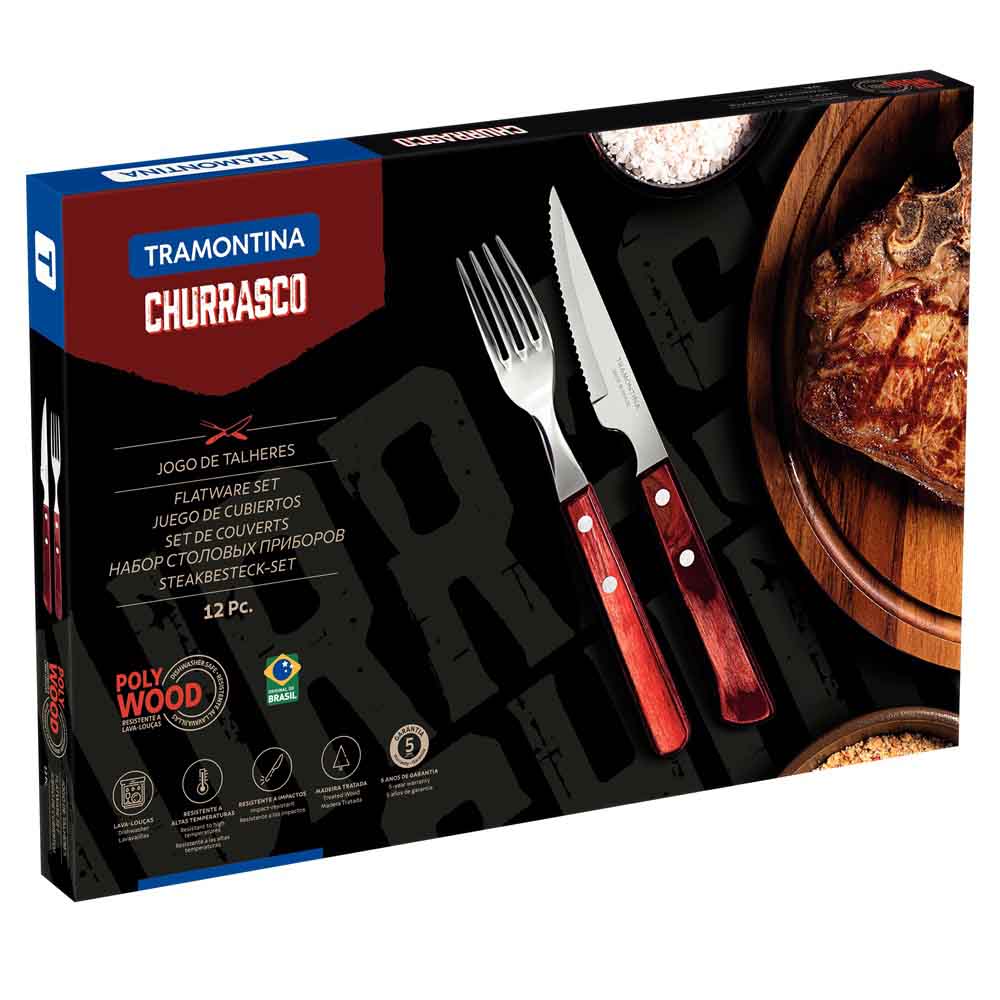 Tramontina 12 Piece Polywood Spanish Steak Set Red - MyHouse
