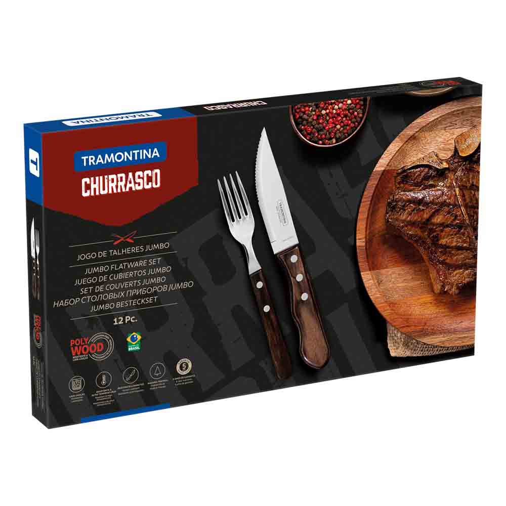 Tramontina 12 Piece Polywood Jumbo Steak Set Red - MyHouse