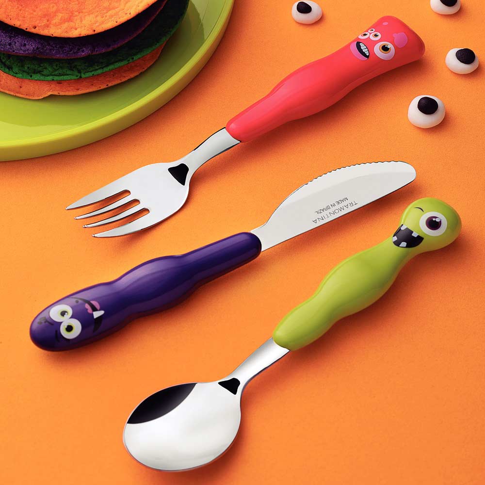 Tramontina 3 Piece Children's Cutlery Set with Monster handles - MyHouse