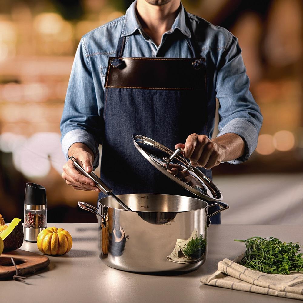 Tramontina Grano Triply Clad Stainless Steel Deep Casserole 24cm 5.8L