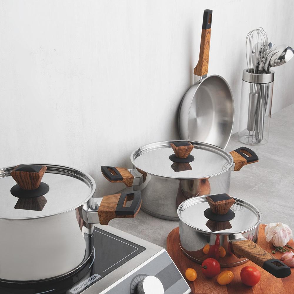 Tramontina Brava 4 Piece Stainless Steel Cookware Set