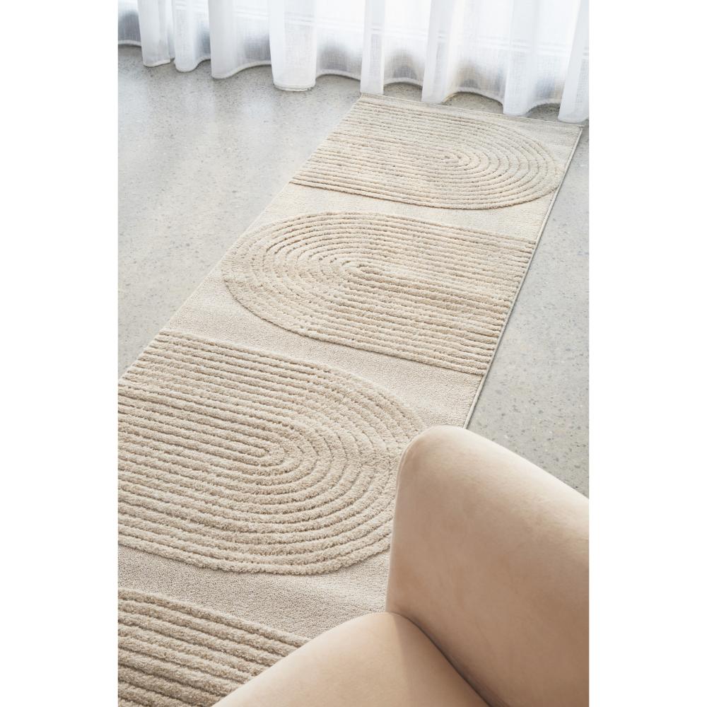 Rug Culture Lotus Abbey Runner Beige in lounge room at MyHouse