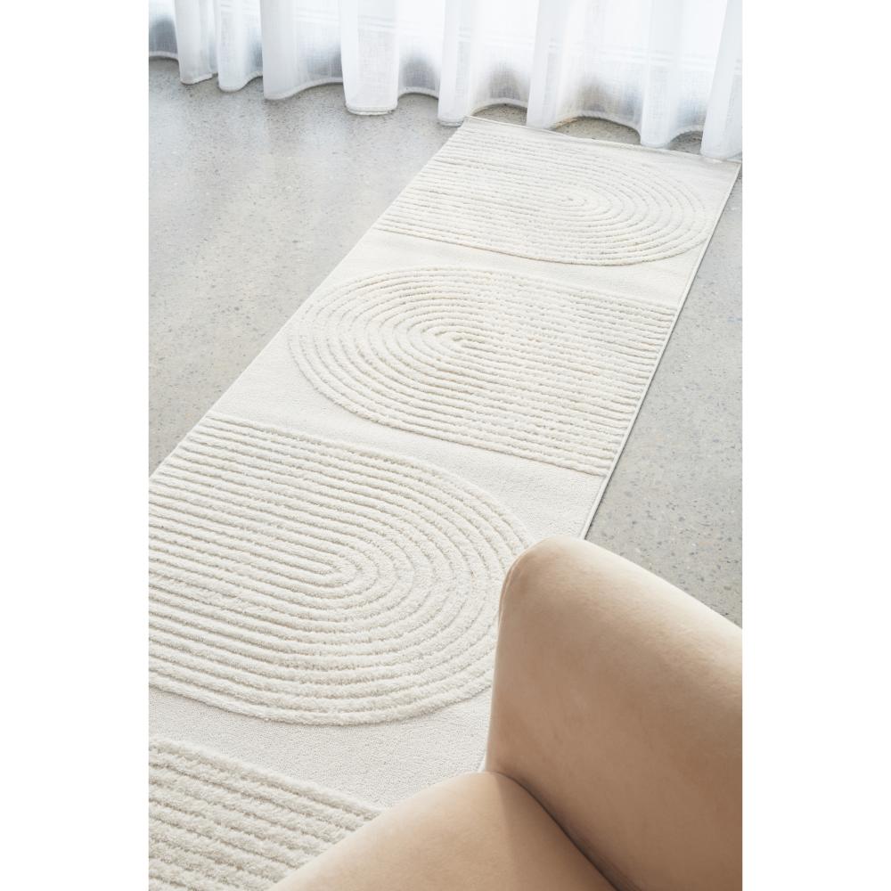 Rug Culture Lotus Abbey Runner White in lounge room at MyHouse