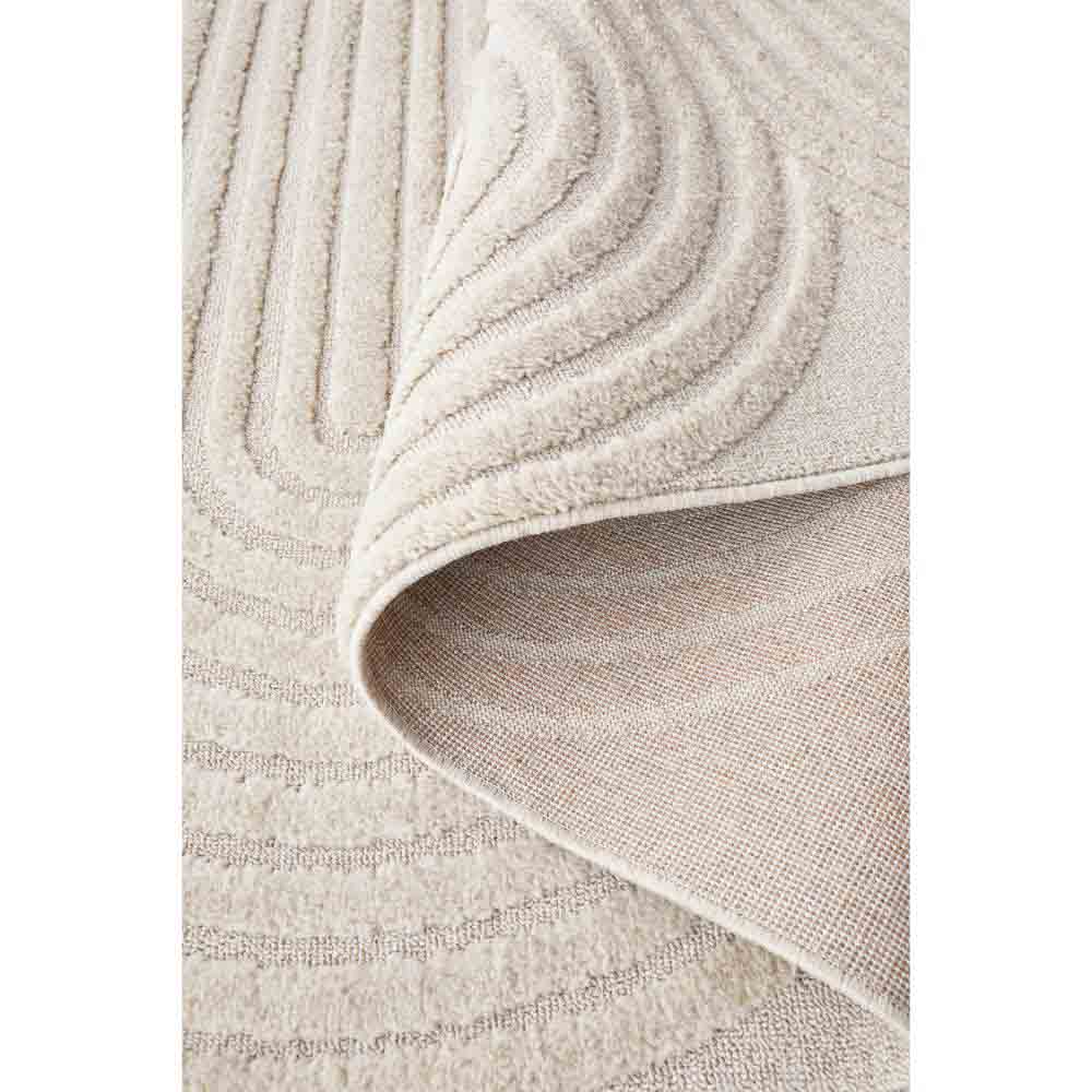 Rug Culture Lotus Carl Rug in beige at MyHouse. close up shot of Rug with oval detail.