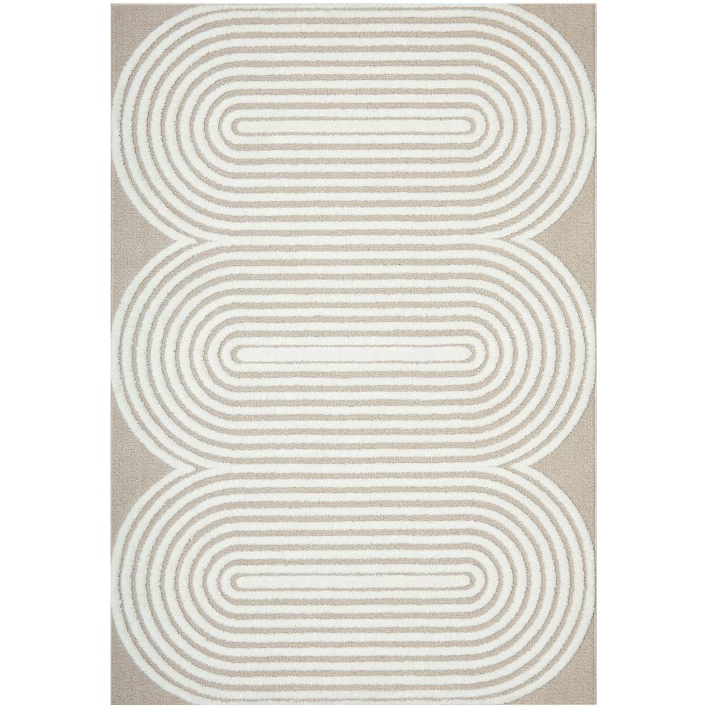 Rug Culture Lotus Carl Rug in mixed beige and white at MyHouse. Rug with oval detail.