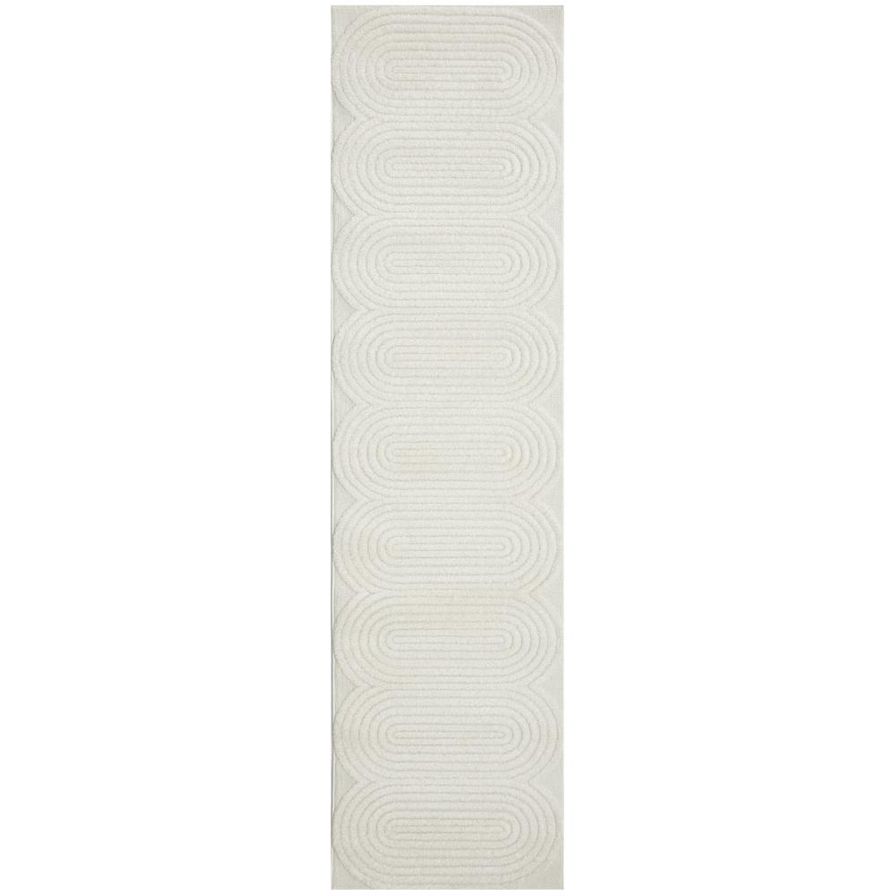 Rug Culture Lotus Carl Runner White with oval detail at MyHouse