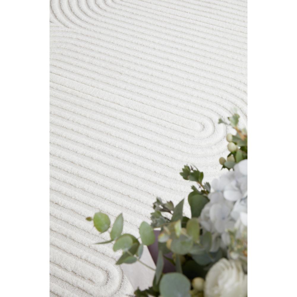 Rug Culture Lotus Carl Runner White with oval detail at MyHouse