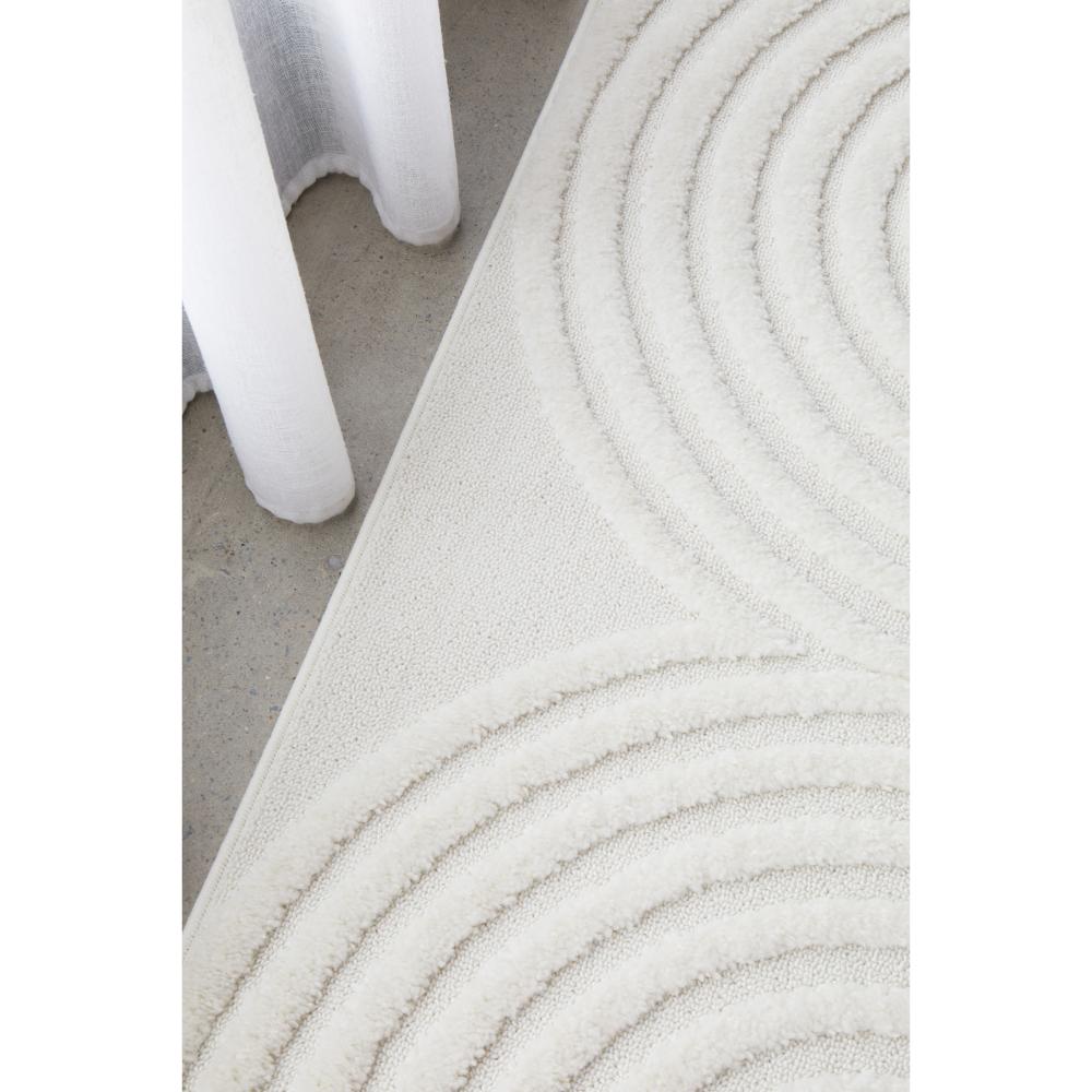 Rug Culture Lotus Carl Runner White with oval detail at MyHouse