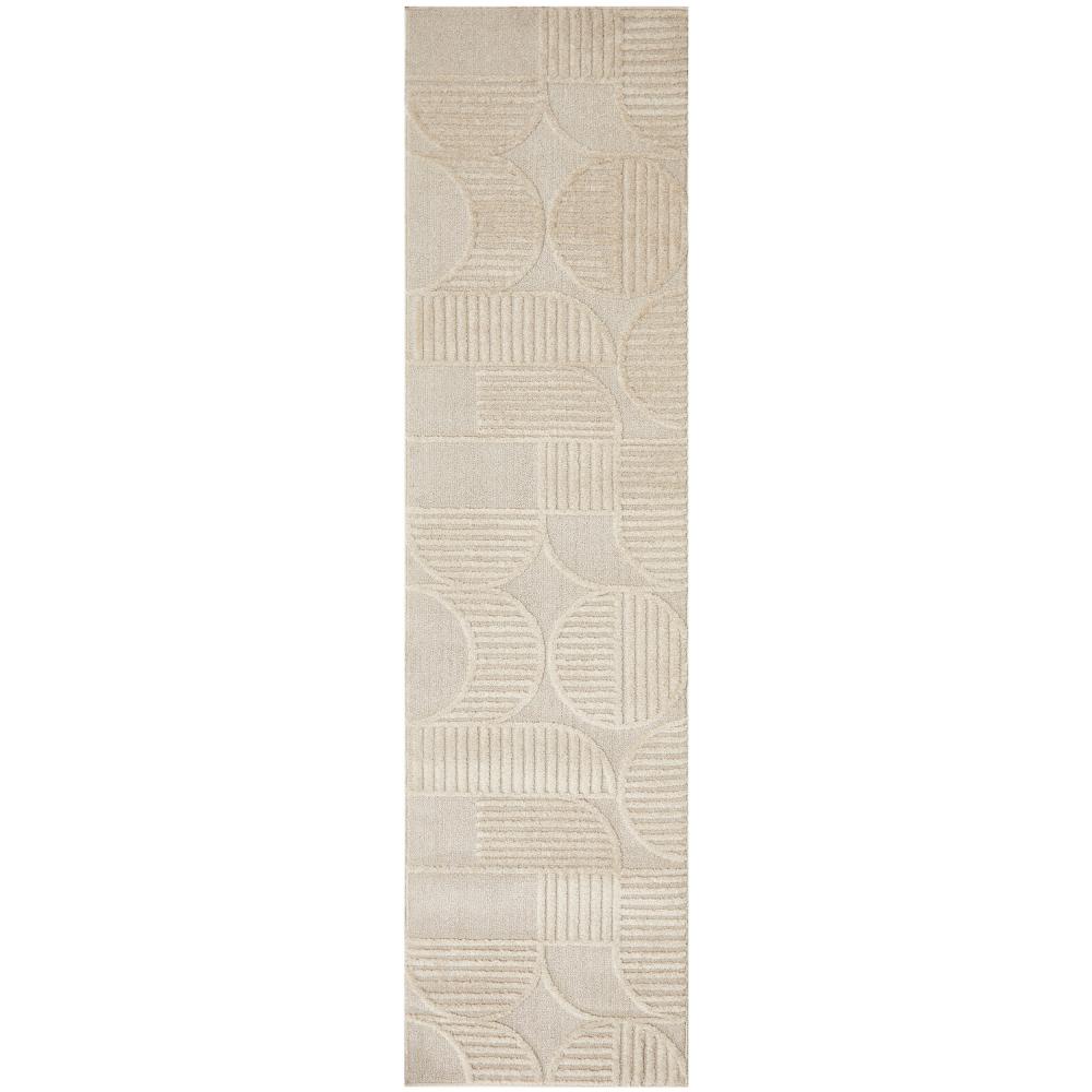 Rug Culture Lotus Leo Runner in Beige with art deco detail at MyHouse