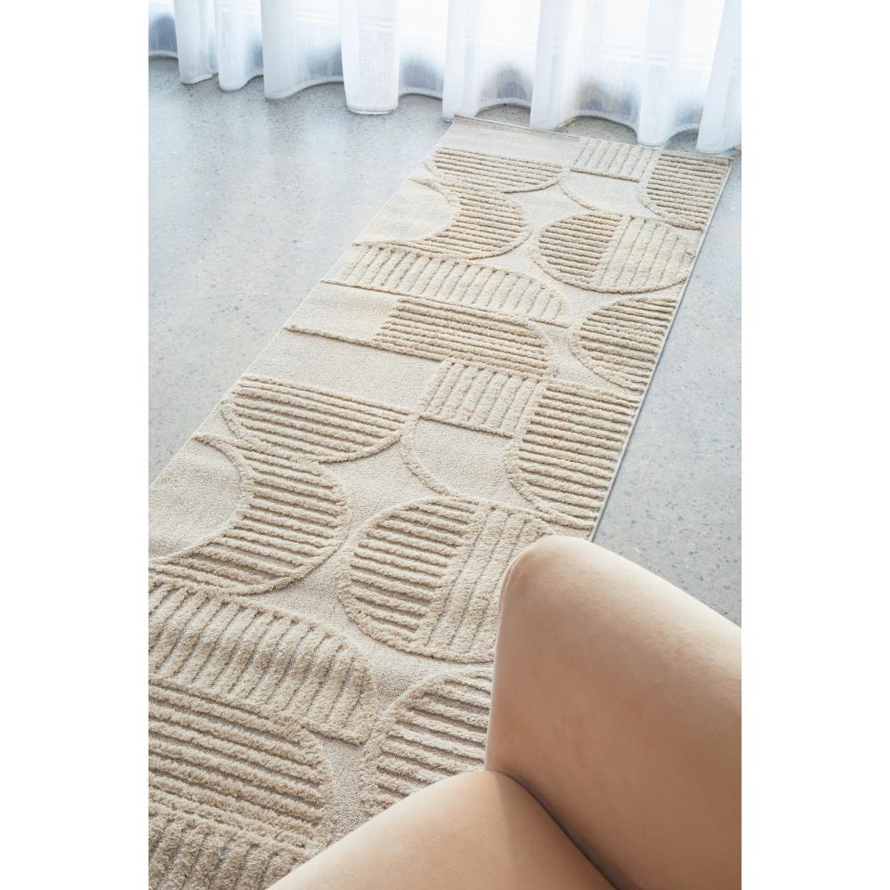 Rug Culture Lotus Leo Runner in Beige in lounge room at MyHouse
