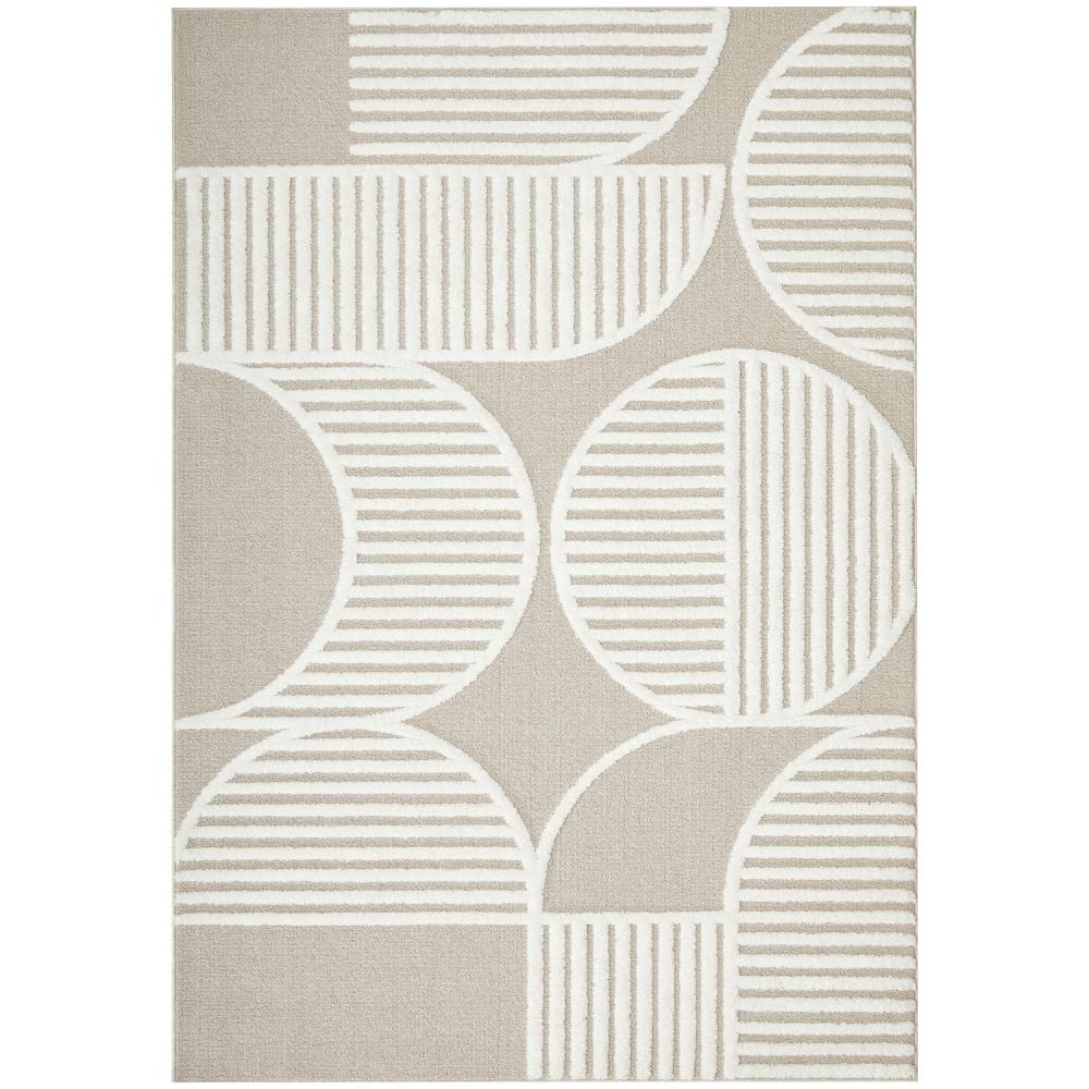 Rug Culture Lotus Leo Rug in Mixed Beige with art deco detail at MyHouse