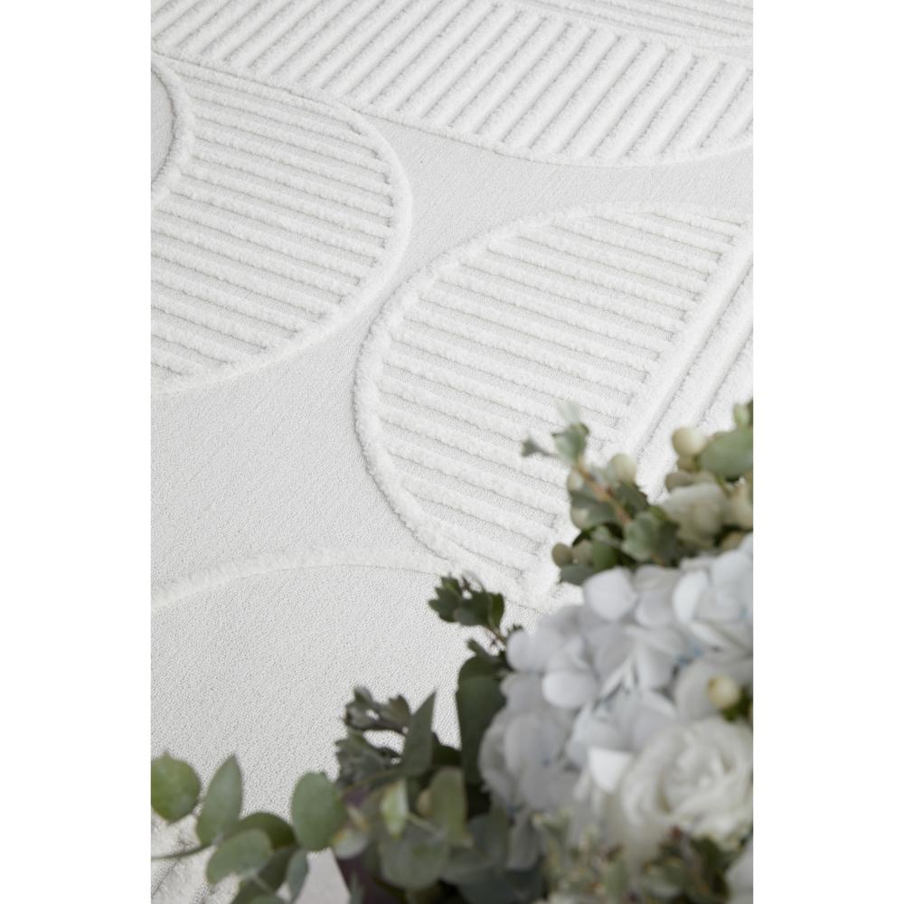 Rug Culture Lotus Leo Runner in White with art deco detail at MyHouse