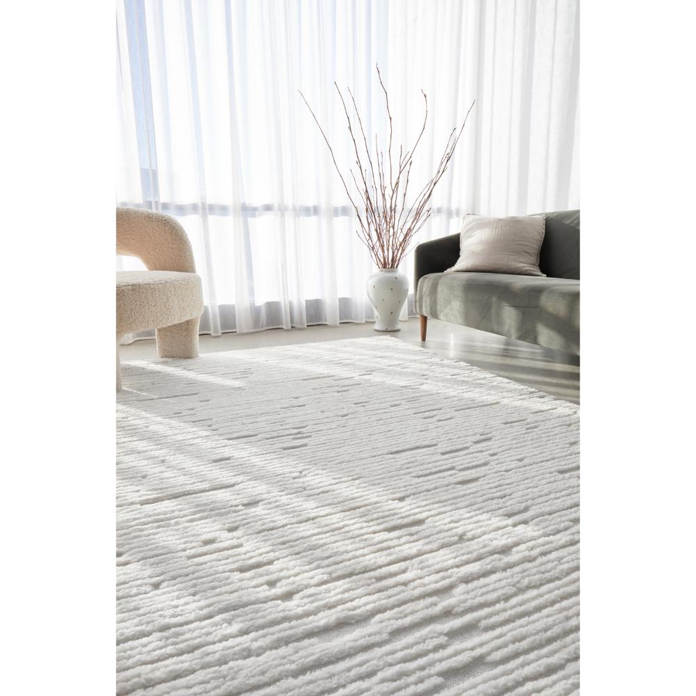 Rug Culture Marigold Suri Rug White in loungeroom at MyHouse
