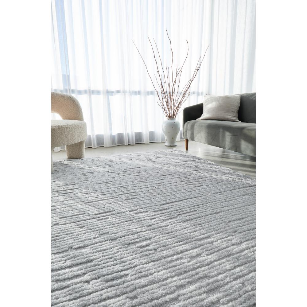 Rug Culture Marigold Suri Rug Silver in loungeroom at MyHouse