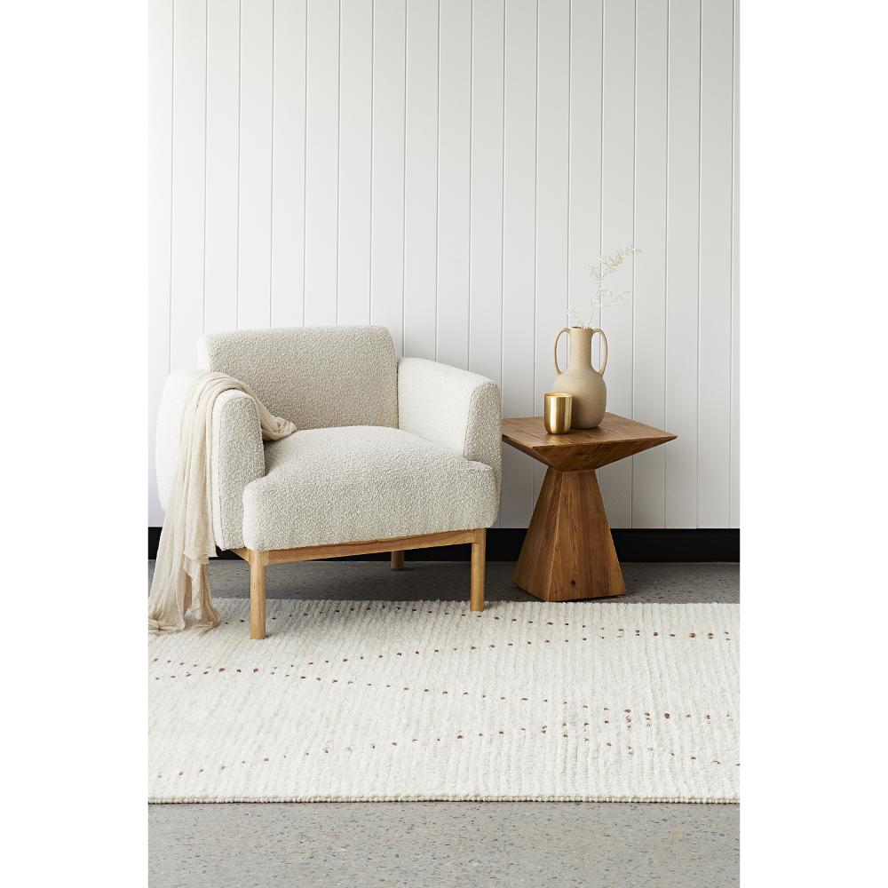 Rug Culture Summit Daina Wool Rug Natural in lounge room at MyHouse