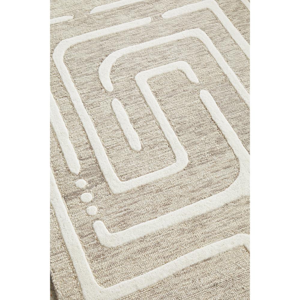 Rug Culture Summit Maze Wool Rug in Linen detail image at MyHouse
