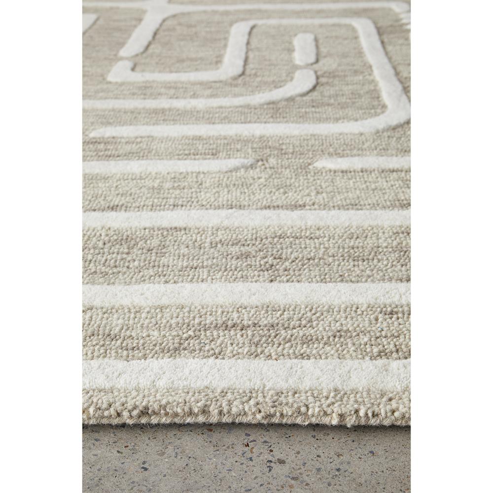 Rug Culture Summit Maze Wool Rug in Linen Cream detail image at MyHouse