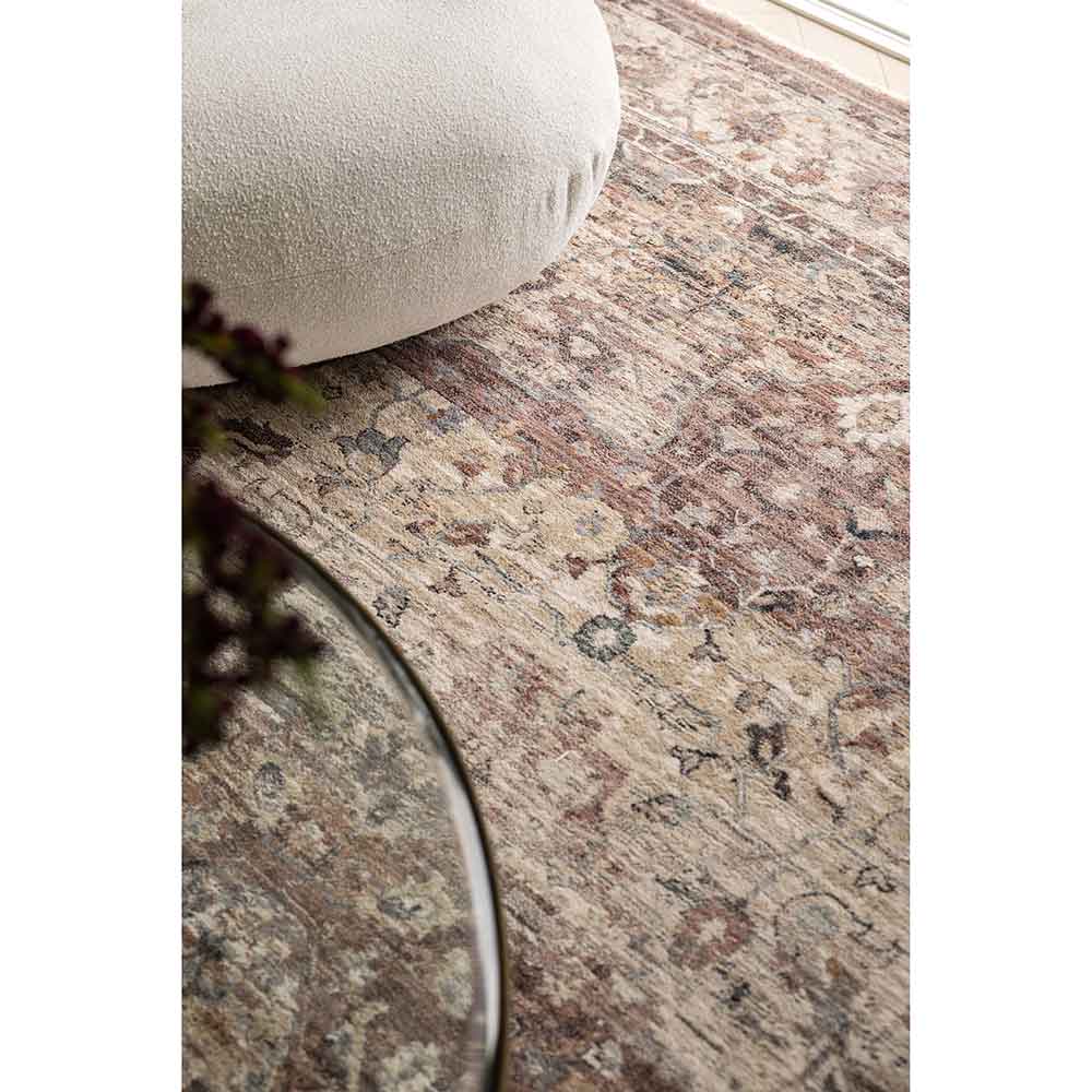 Darren Palmer Heirloom Rug in Plum detail shot at MyHouse