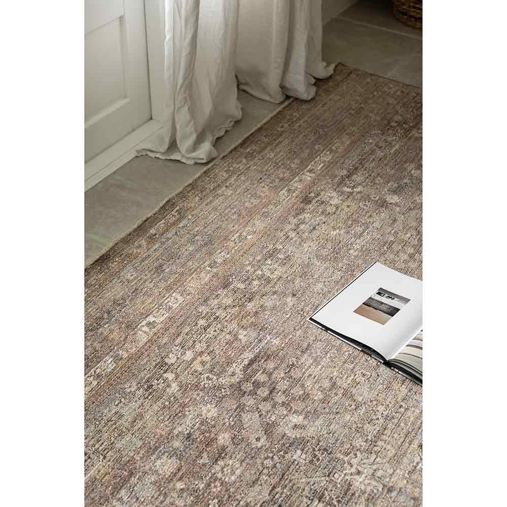 Darren Palmer Moorland Rug in Fig in entry way at MyHouse