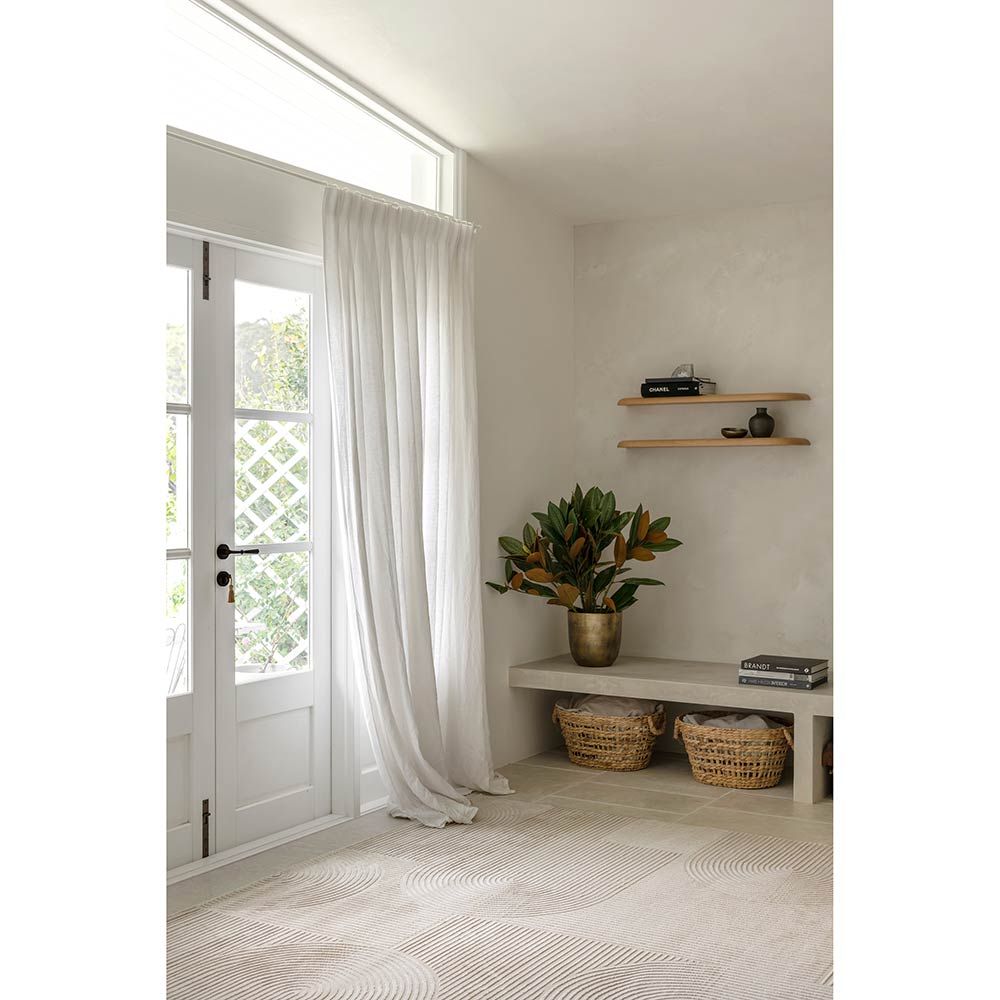Darren Palmer Raking Rug Linen Cream in entry room at MyHouse