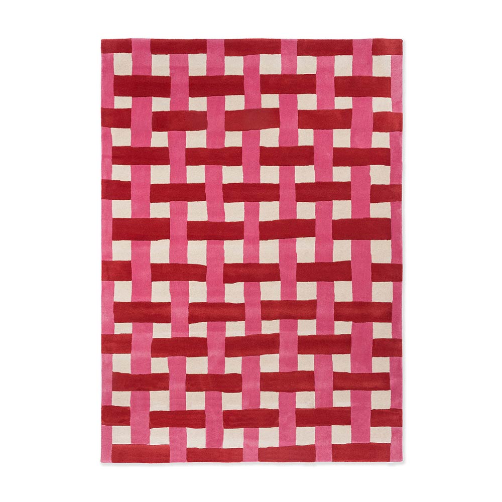 Harlequin X Sophie Robinson Basket Weave Rug Coral/Rose - MyHouse