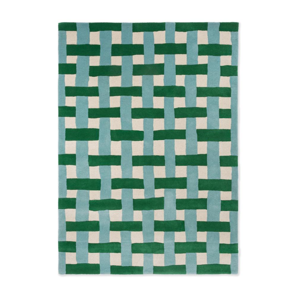 Harlequin X Sophie Robinson Basket Weave Rug Emerald/Aquamarine - MyHouse
