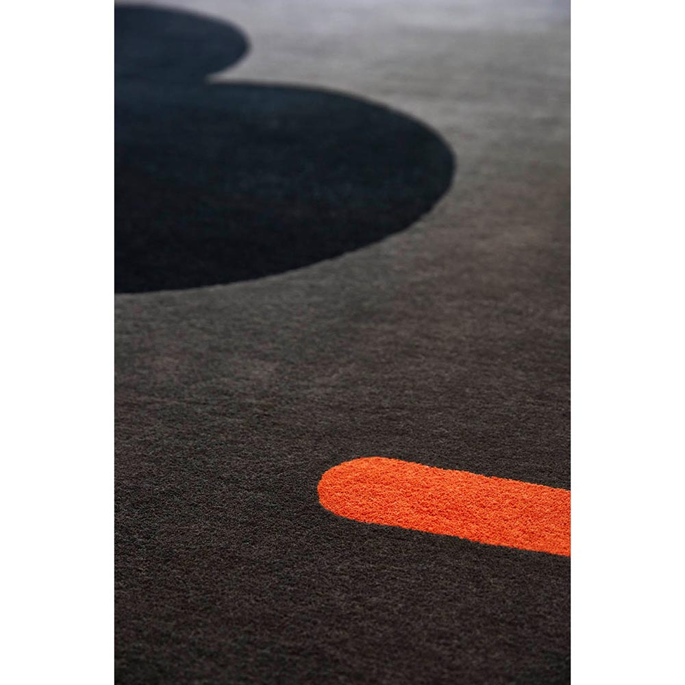 Geo Flower Wool Rug Grey detail image - House