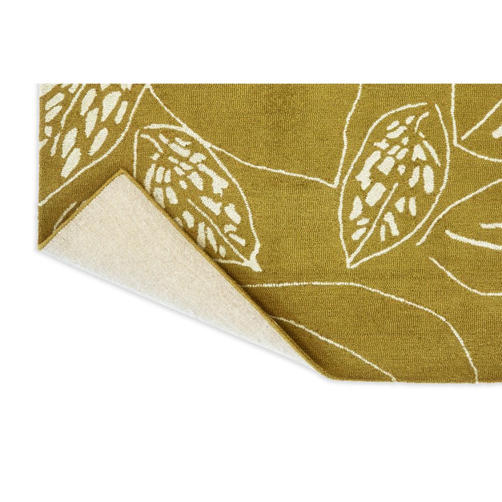 yellow leaf wool rug detailed image - MyHouse